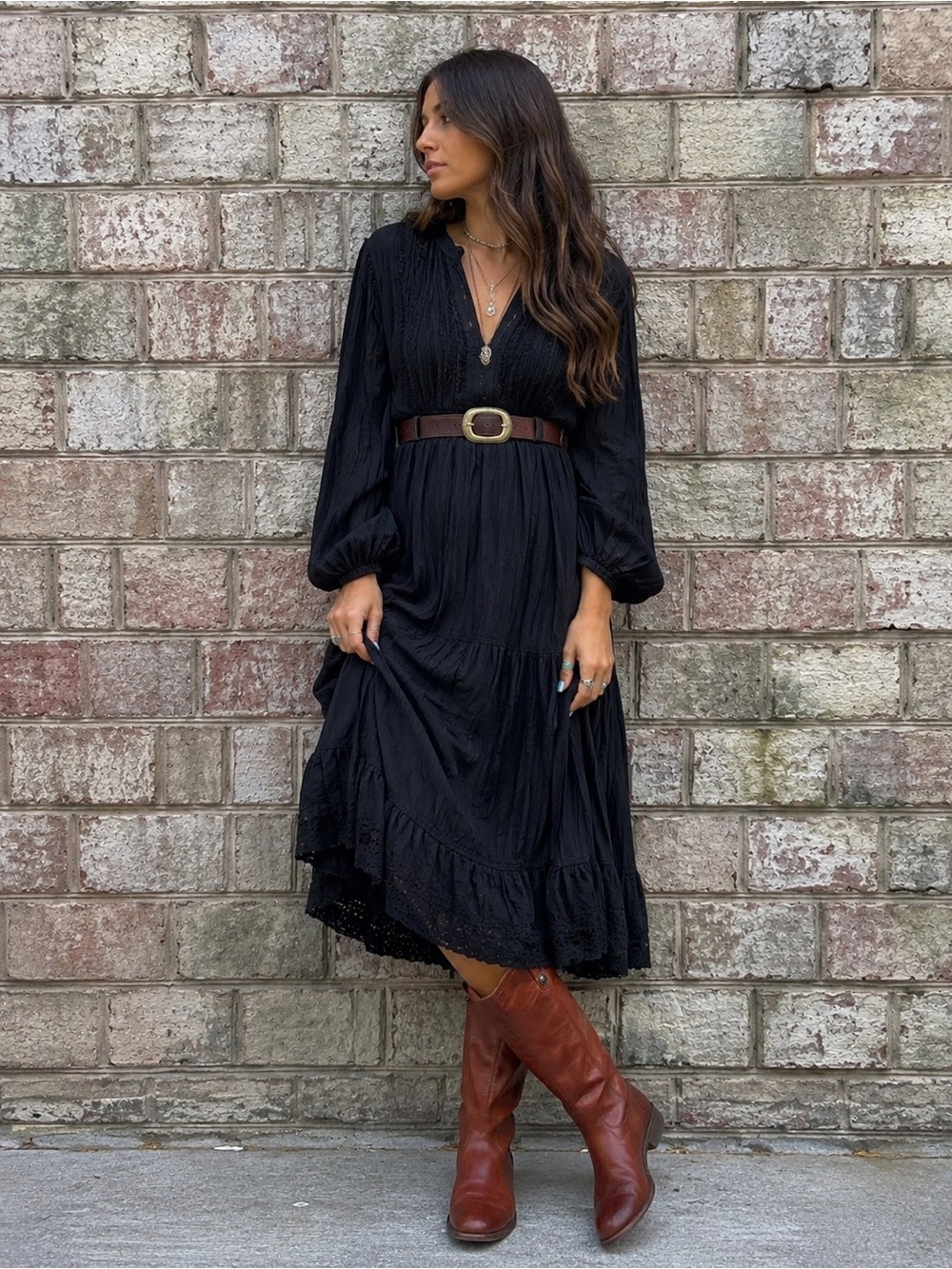 Frye Chestnut Brown Leather Pull-On Boots